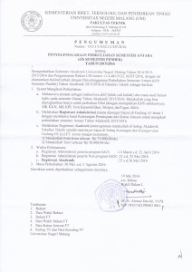 Semester Pendek Genap 20152016