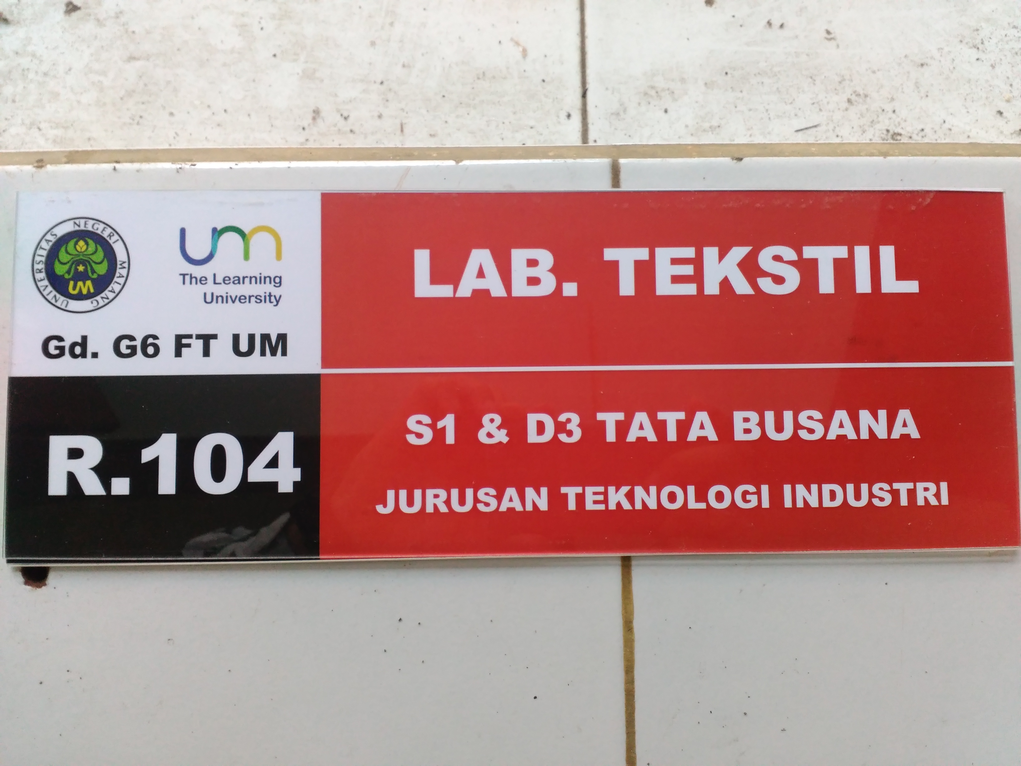 Laboratorium Tekstil Jurusan Tata Busana