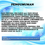 Pengumuman PKM Tahun 2017