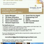 Lowongan Pekerjaan Golden Tulip Bali