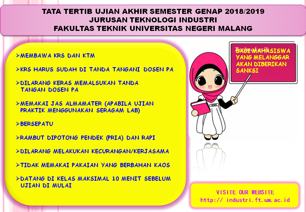 Tata Tertib Ujian Akhir Semester Genap 2018/2019 Jurusan TI